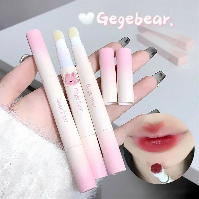 Korea Fluffy Velvet Soft Lip Glaze Liquid Lipstick Cream Matte Rose Red Pigment Waterproof Long Lasting Dye Cheek Woman Makeup Zpaxo