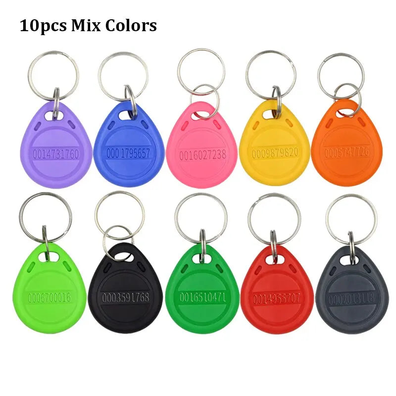 10/20pcs 125khz TK4100 EM4100 RFID Proximity Keychain Door Entry Access Control 125K Read Only ID Token Keyfob Tag Keys Keykobs Zpaxo 10PCS-Mixed