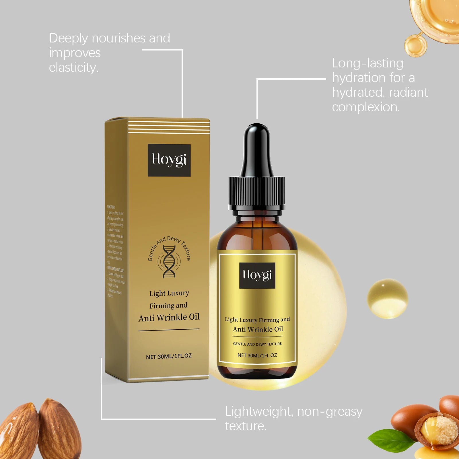 Firming Facial Care Oil Lifting Anti Wrinkle Lightens Lines Tightens Skin Nourishing Smoothing Soften Brightening Face Serum Zpaxo