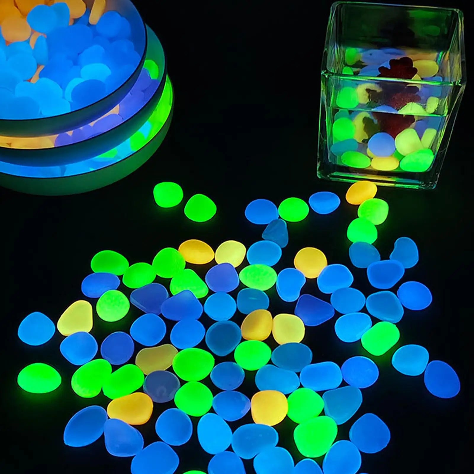 Glow Stones Multicolor Luminous Pebbles Garden Path Decor