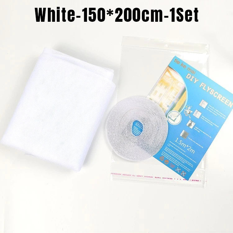 Mesh Mosquito Net Self-adhesive Velcro Reinforced Invisible Zpaxo White 150x200cm 1Sets