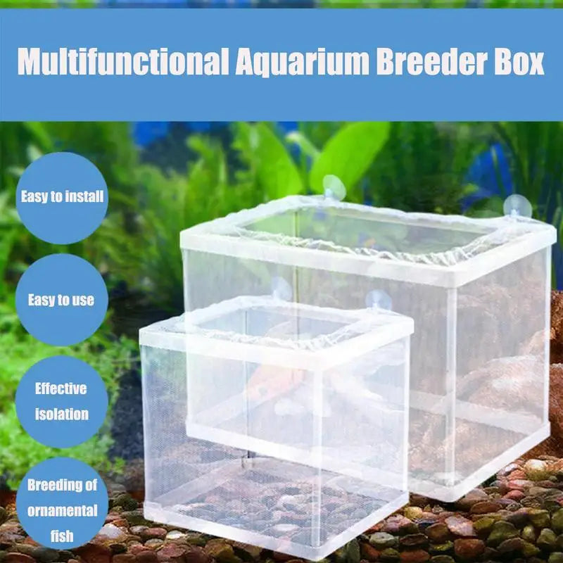 Aquarium Isolation Box Fish Hatchery Net Breeding Suction Cup Fixed