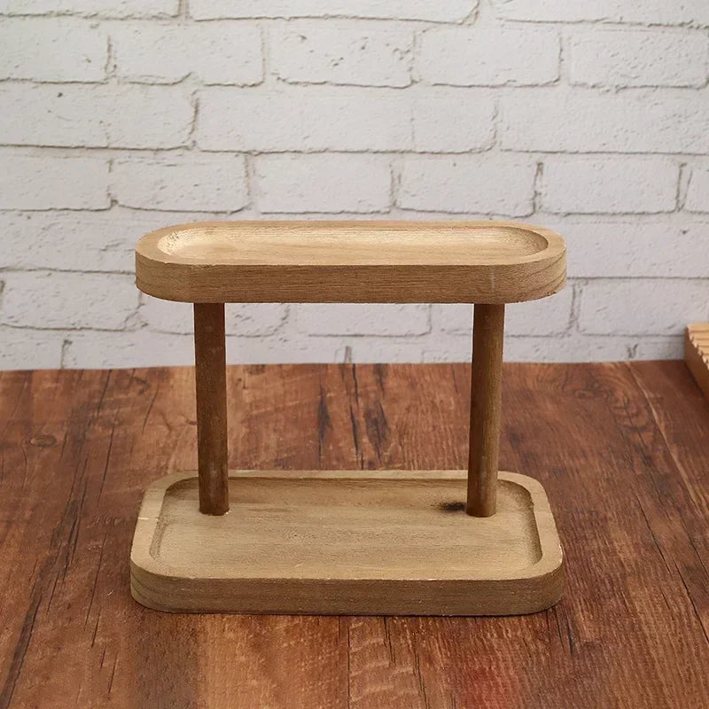 Hot Wooden Storage Shelf 2-Tiers Desktop Organizer Shelves Desk Display Rack Desktop Dressing Table Cosmetics Storage Rack YUZI Zpaxo