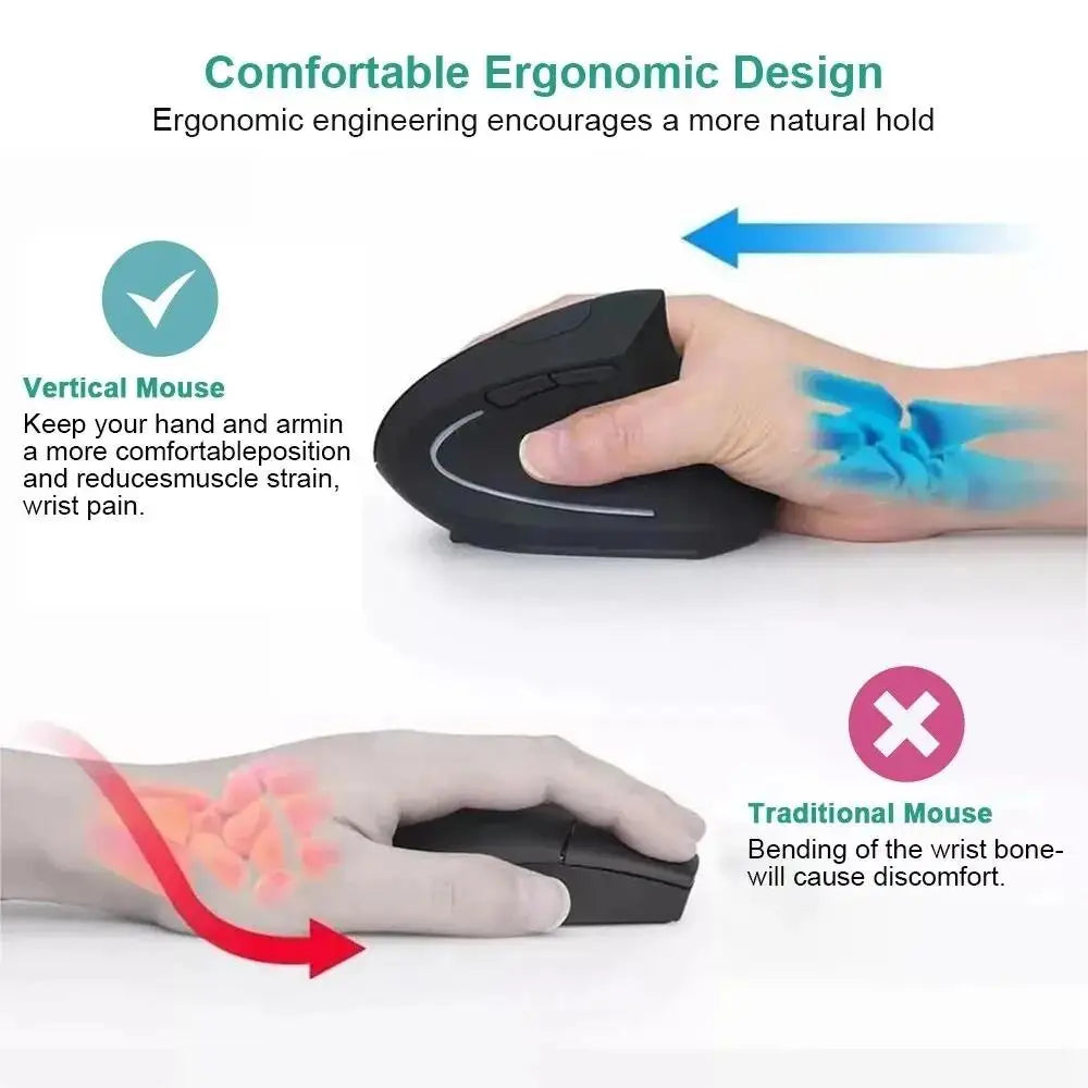 Vertical Mouse Ergonomic USB 2 4GHz Wireless Dual Mode Bluetooth Mice