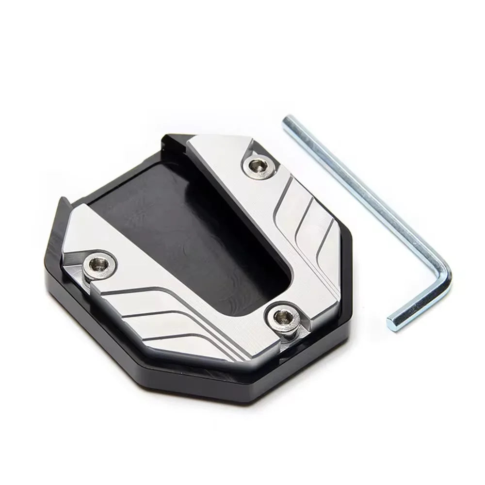 Aluminum Motorcycle Kickstand Extender Foot Pad | Side Stand Kickstand Extender Pad Zpaxo Silvery