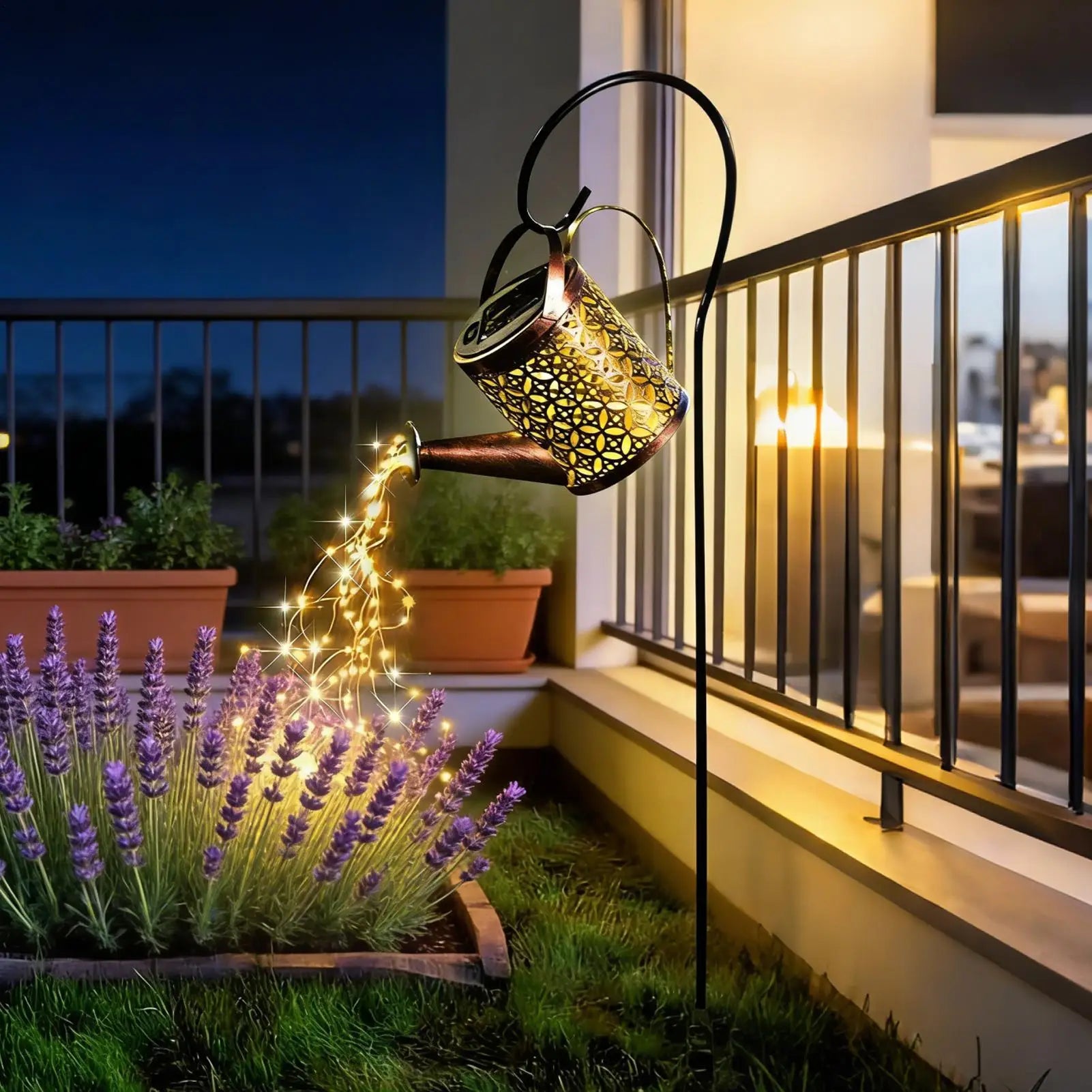 Outdoor Solar Lanterns Waterproof Watering Can Light Decorative