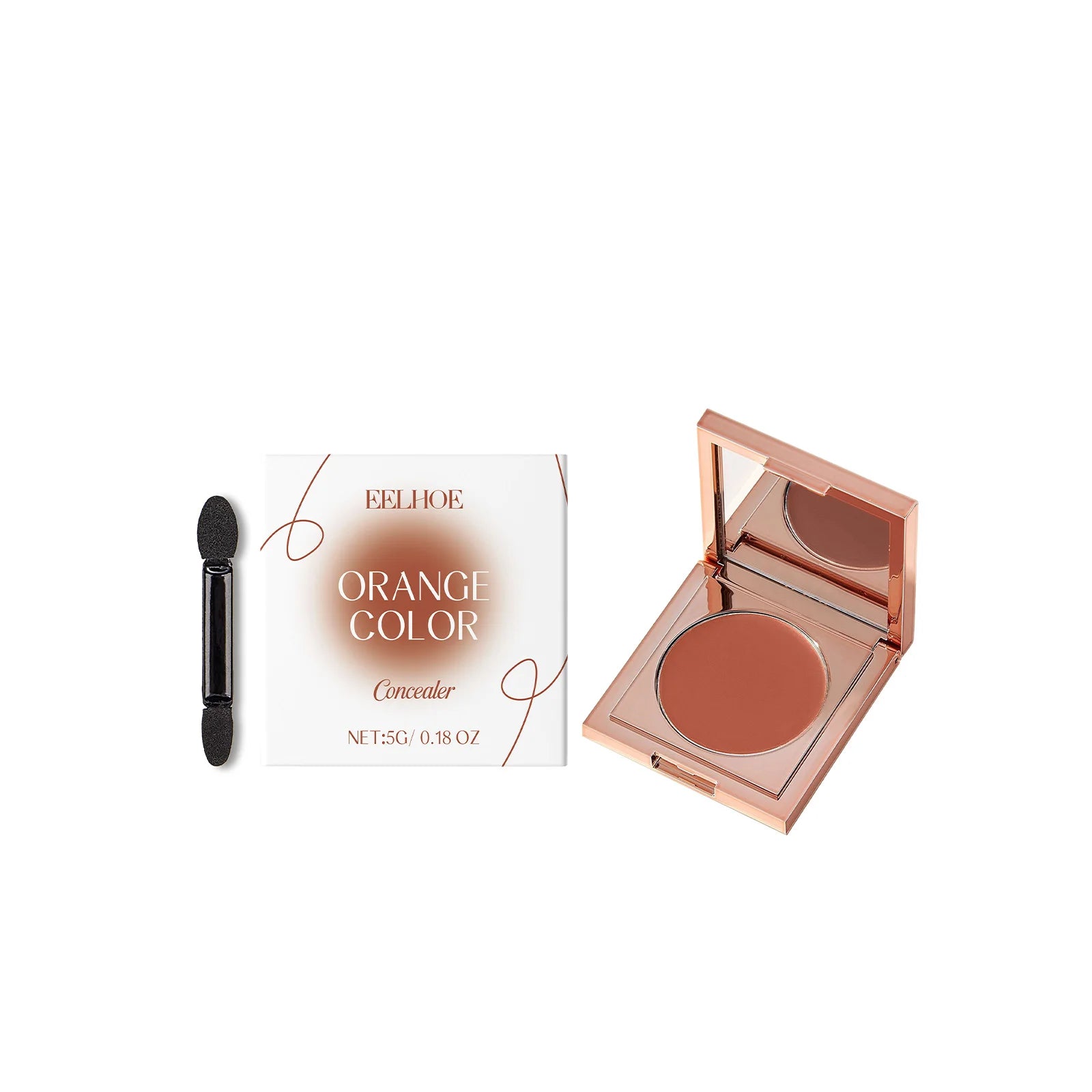 Concealer Lightweight Natural Coverage Of Skin Blemishes Spot Acne Print Cover Dark Circles Long-Lasting Non-Removing Makeup Zpaxo Orange Color