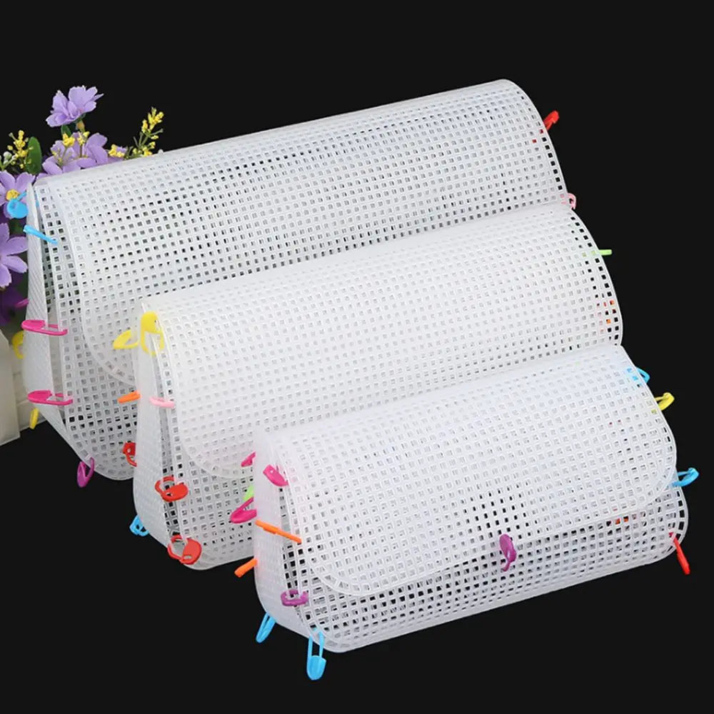 Plastic Weaving Plastic Mesh Cloth For Bag Making DIY Handcraft Bags Weaving Material Latch Hook Bags Made Plastic Grid Hook Zpaxo