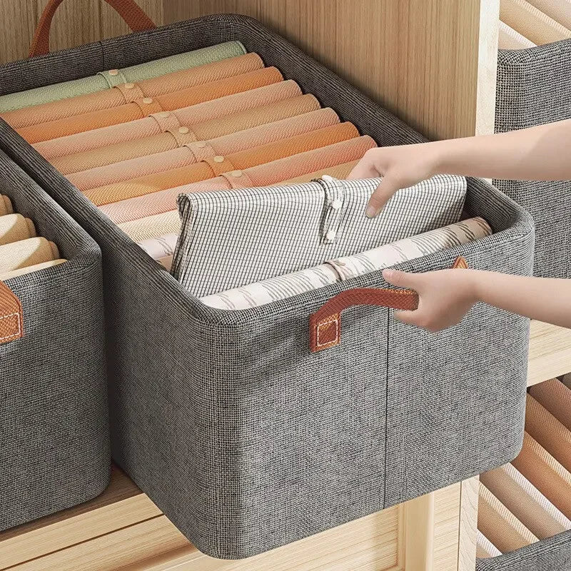 Frame Storage Box Closet Organizer Dirty Clothes Laundry Basket with Handles Foldable Clothes Storage Bin for Clothes Zpaxo