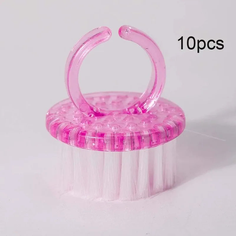 1- Plastic Nail Brushes Colorful Hand Scrubbing Cleaning Brush Dust Zpaxo B pink 10pcs
