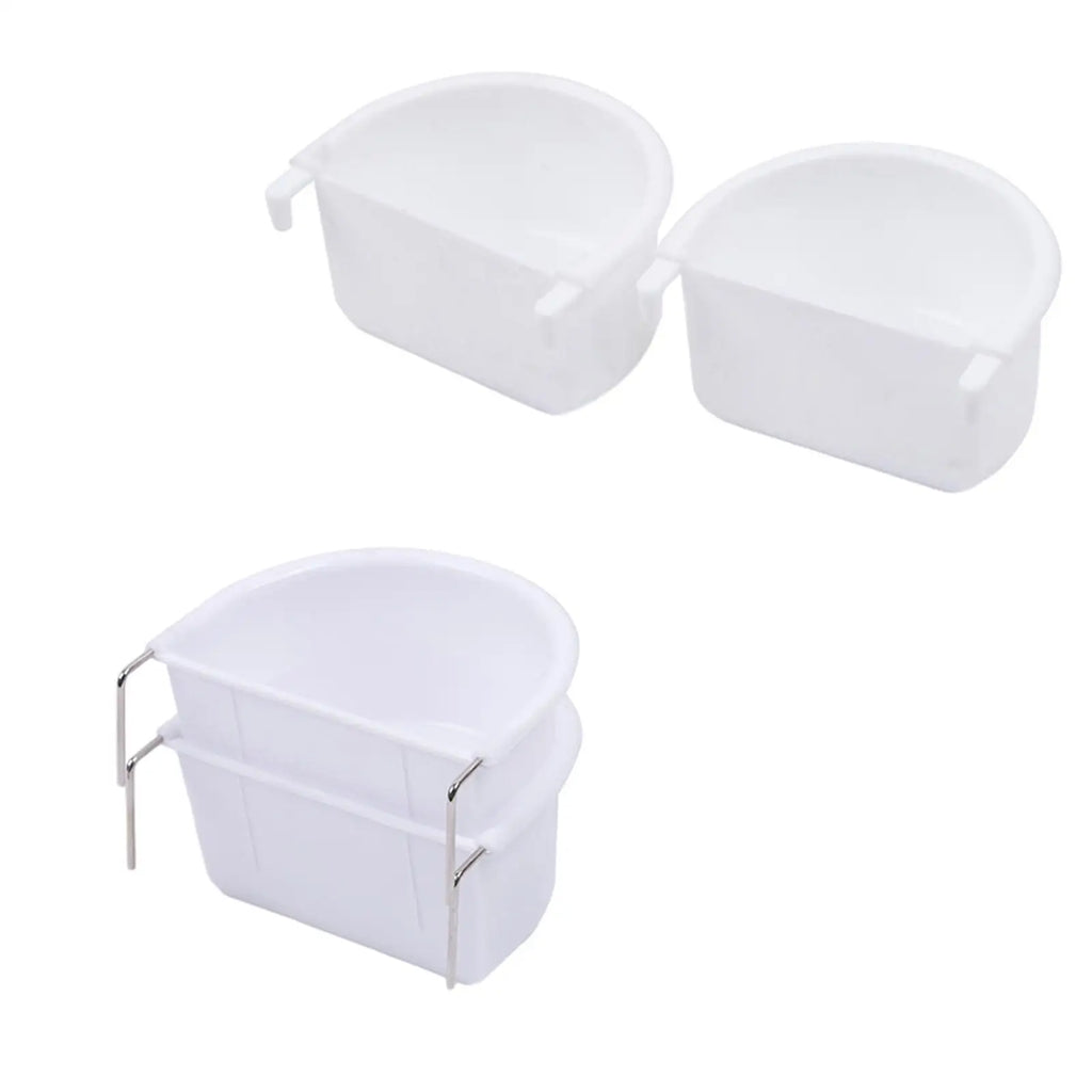 2 Pieces Bird Food Feeding Dish Easy to Install Bird Cage Feeder Bowl for Small Animals Budgie Parrot Parakeets Lovebirds Zpaxo