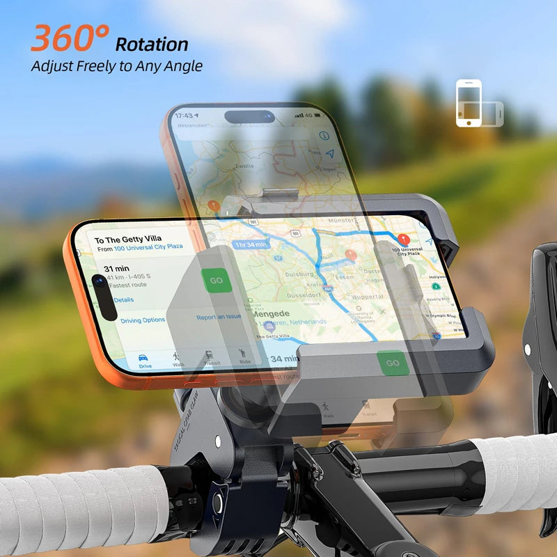 New Anti-Vibration Bicycle Phone Holder 360 Rotating Shock Absorber Quick Release Phone Mount For Electric Bike Motorcycle Zpaxo