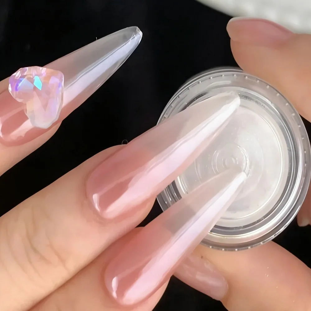 1Box Gloss Plating Aurora Nail Powder Moonlight White Mirror Art Zpaxo