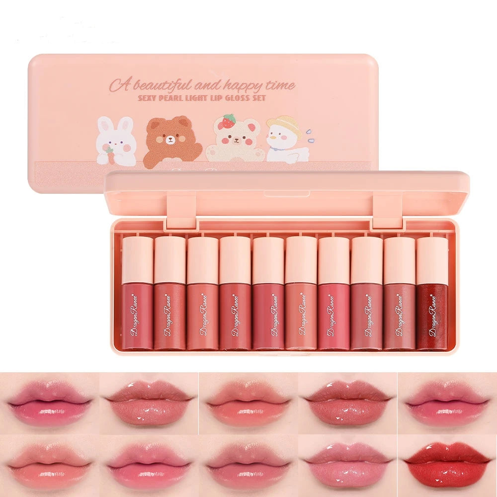 Twelve-Piece Lip Gloss Set with Water-Glossy Mirror Finish and Fine Shimmer, Moisturizing Lip Gloss That Doesn'T Fade, Easy to Apply, Long-Lasting Effect Lip Gloss Set Zpaxo Dr86