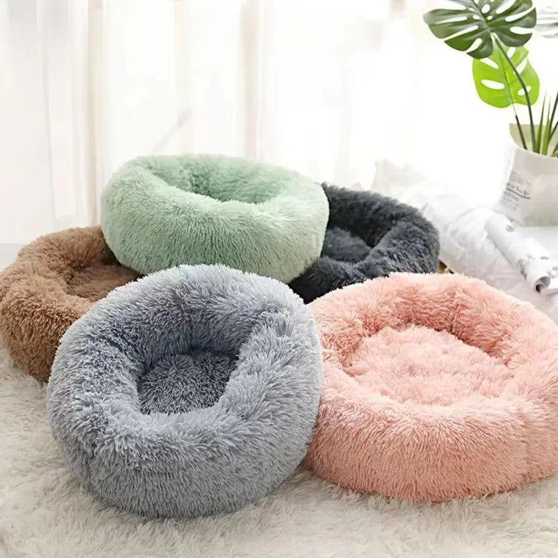 Comfortable Striped Plush Pet Dog Bed Suitable Small Medium-sized