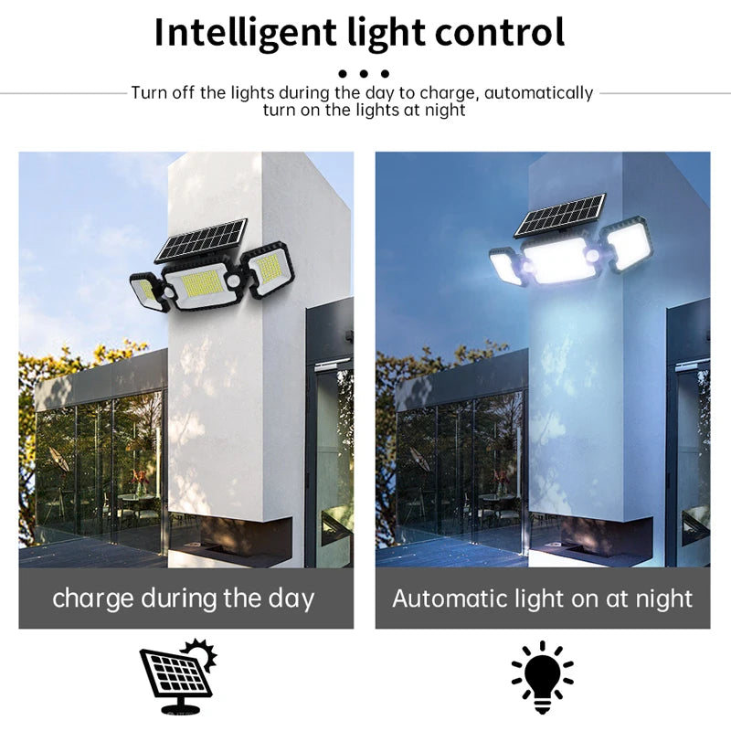 Solar 305 LED Lights Outdoor Double Motion Sensor Wireless 3 Modes Super Waterproof Spot Security Flood Lights Zpaxo