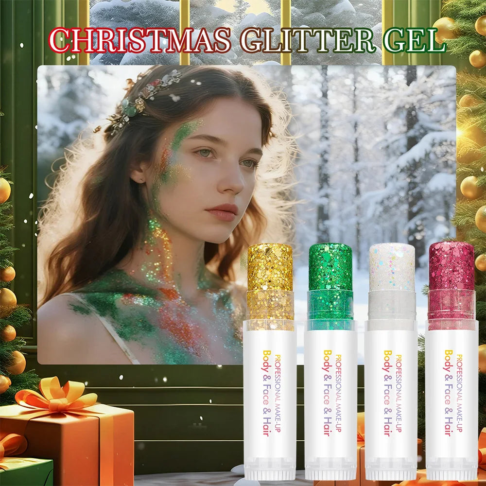 Body Facial Glitter Long-lasting Shine Suitable Holiday Christmas