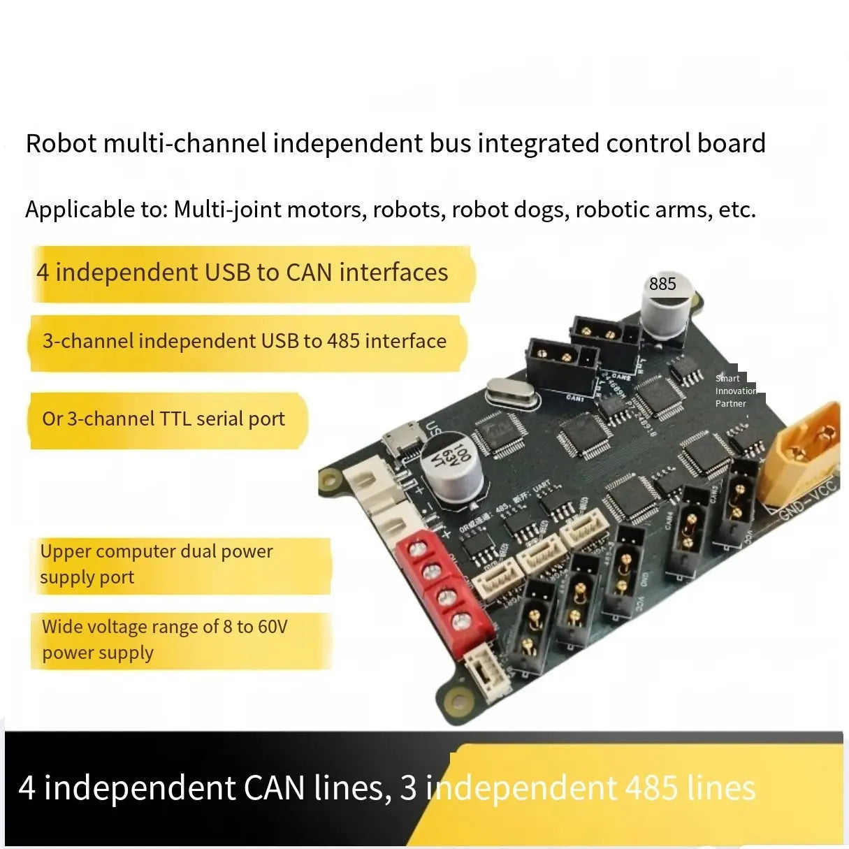 Independent CAN Serial Port 485 Bus Control Board for Robot and Machine Dog Joint Motor Drive Board Zpaxo