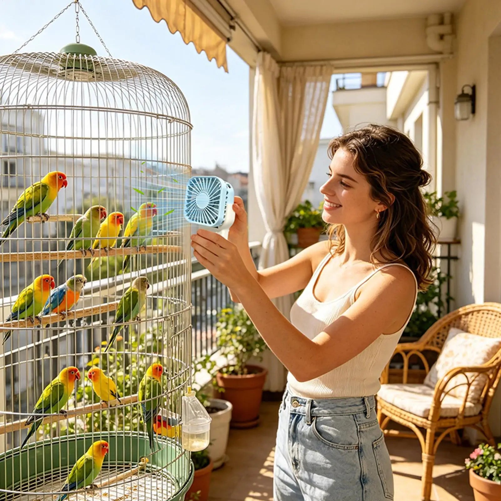 Dog Crate Fan Portable 3-Speed Quiet Ventilador Summer Pet Kennel Cooling Fans For Bird Parrot Cockatiel Parakeet Hamster Zpaxo