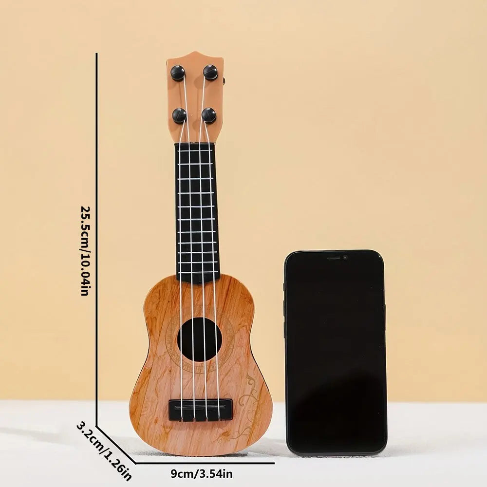 Mini Ukulele Guitar Toy Desk Ornament Musical Instrument Kids Zpaxo