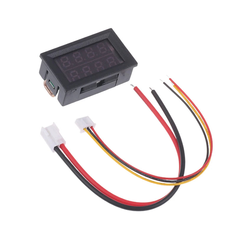 4 Digit 5 Wire Mini Digital Voltmeter Ammeter DC 100V 10A Dual LED Zpaxo