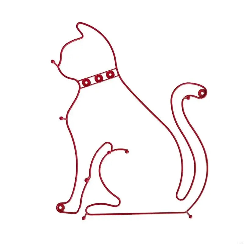 Wall Hook With Adorable Cats Cartoon Theme Minimalist Retro Decors For Kids Room Zpaxo Red CN