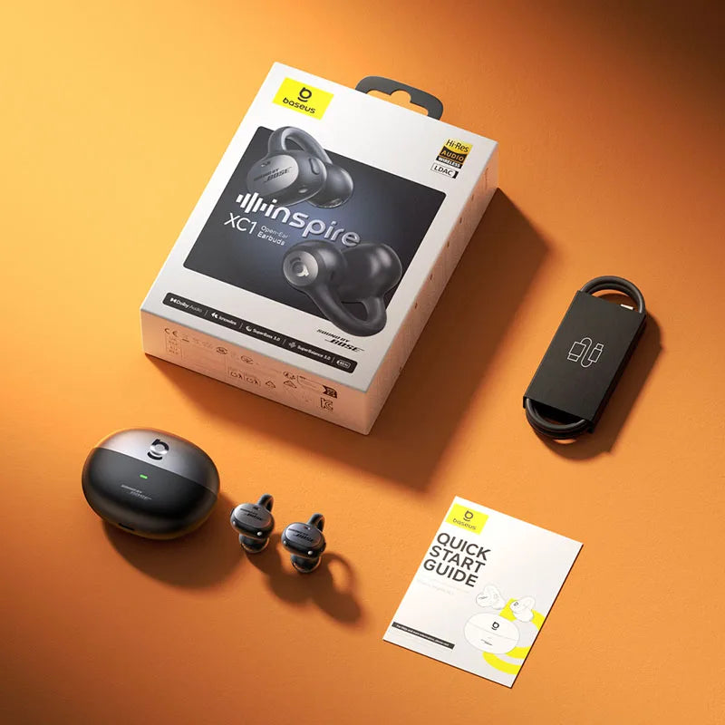 Baseus Inspire XC1 Ear Clip Wireless Earbuds Bluetooth 6 1 Hi-res Zpaxo Black
