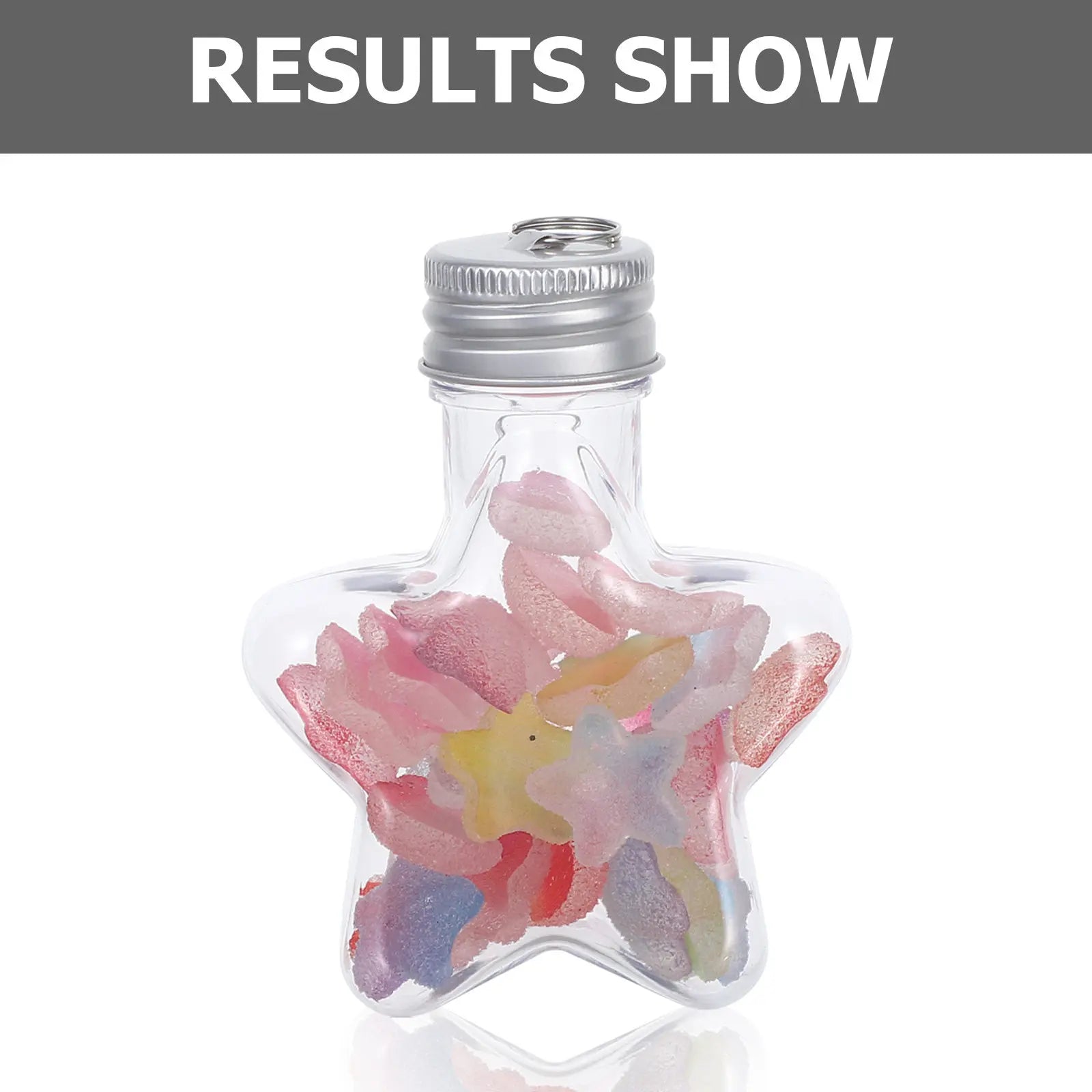 Star Shaped Fillable Plastic Bottles Hanging Loop DIY Christmas Candy