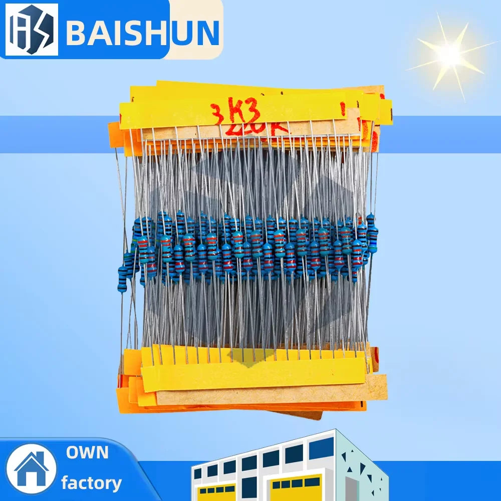 600Pcs 1/4W Metal Film Resistor Assortment Kit, 30 Values 20Pcs Each, 10Ω - 1MΩ 1% Tolerance Zpaxo Default Title
