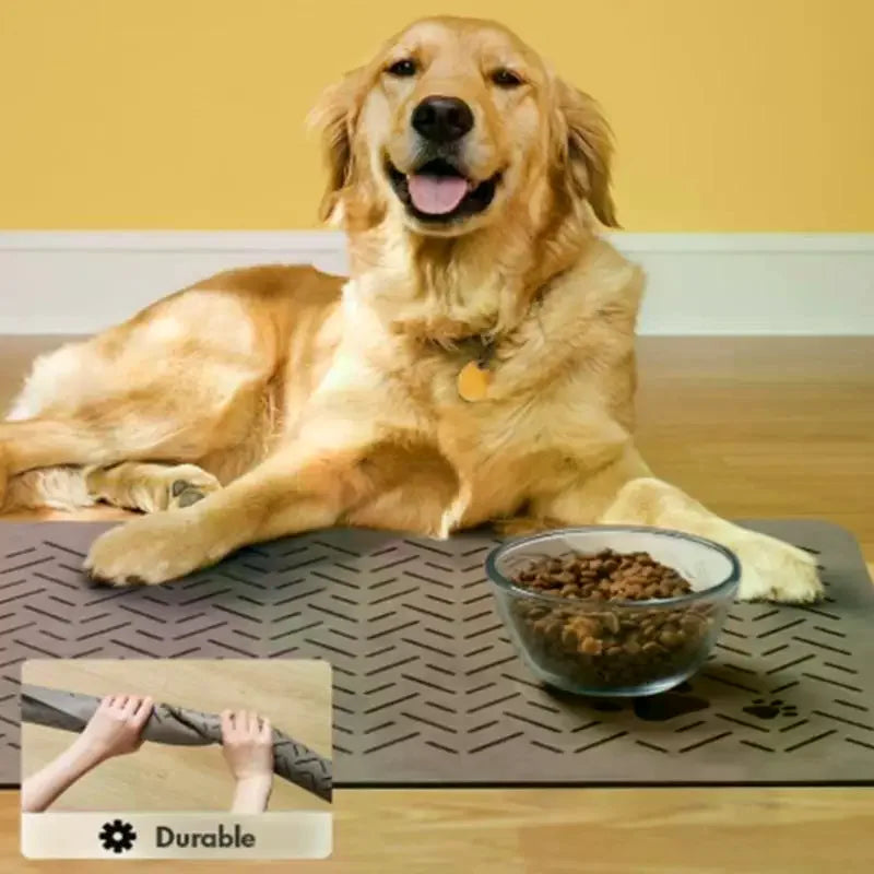 Pet Feeding Mat-Absorbent Pet Placemat For Food And Water Bowl With Waterproof Rubber Backing Quick Dry Water Mat For Dog Cat Zpaxo