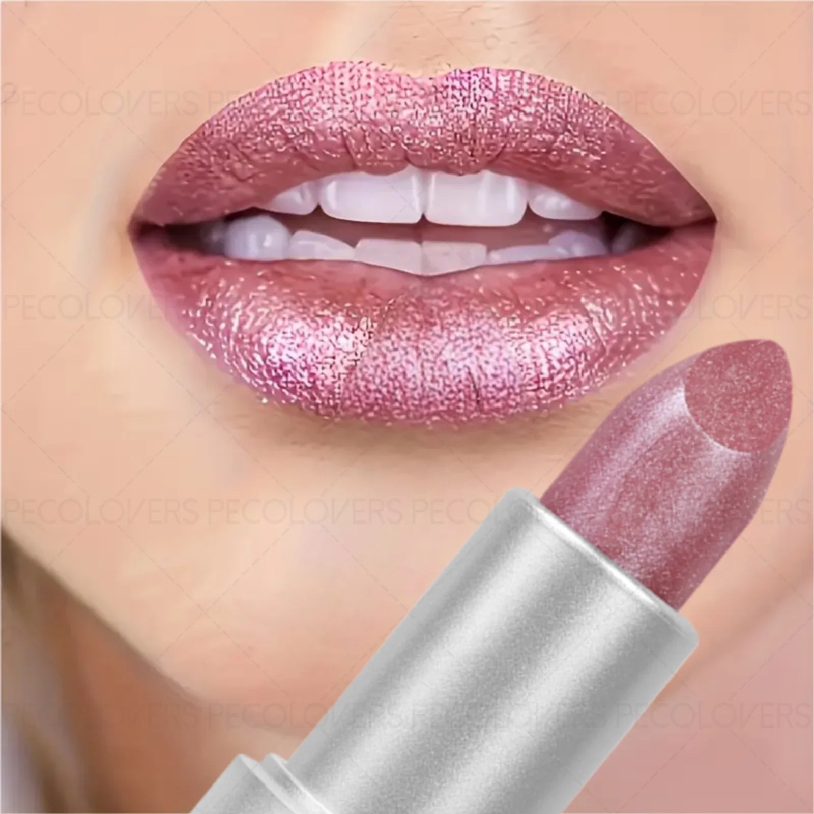 Moisturizing Pearlescent Shimmer Lipstick Glittering Purple Pink Zpaxo