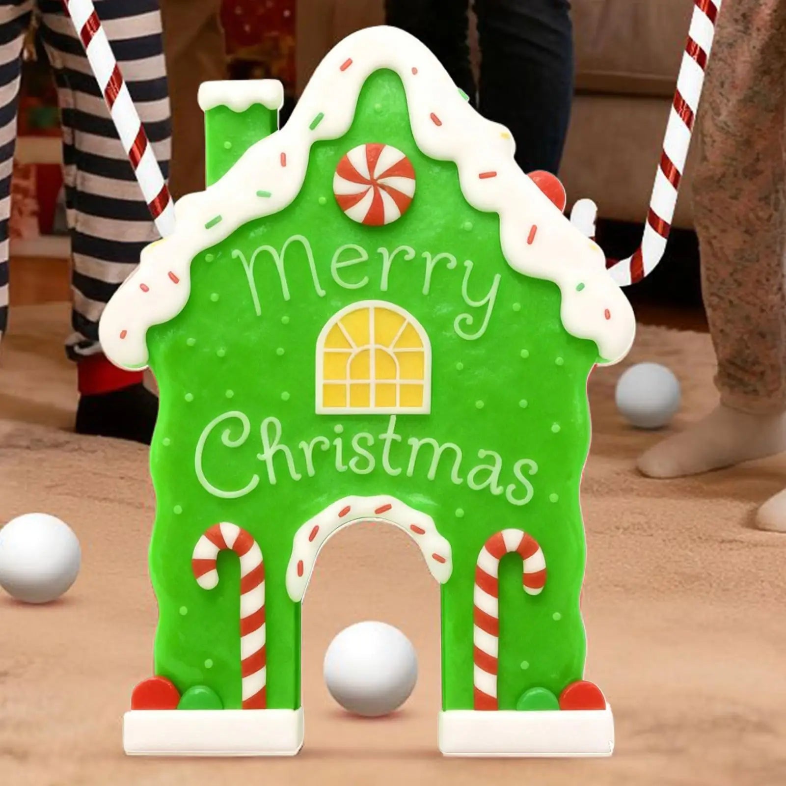 Indoor Golf Game Christmas Funny Toy Portable Gingerbread Golf Game With Balls Candy Cane For Teens Adults Family Living Room Zpaxo