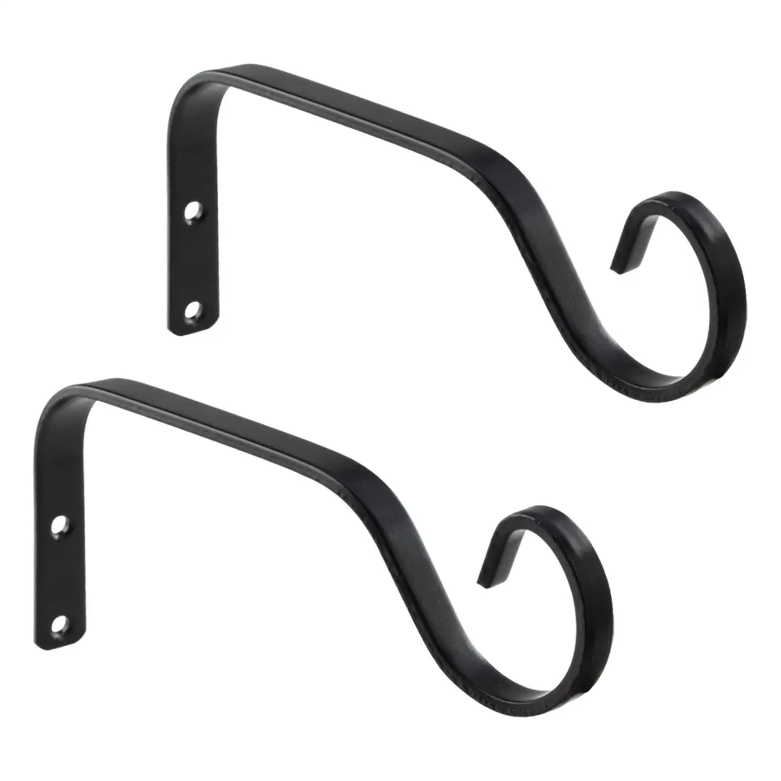 2-Pack Iron Wall Plant Hanger Brackets – Hanging Basket Hooks Plant Hanger Brackets Zpaxo black