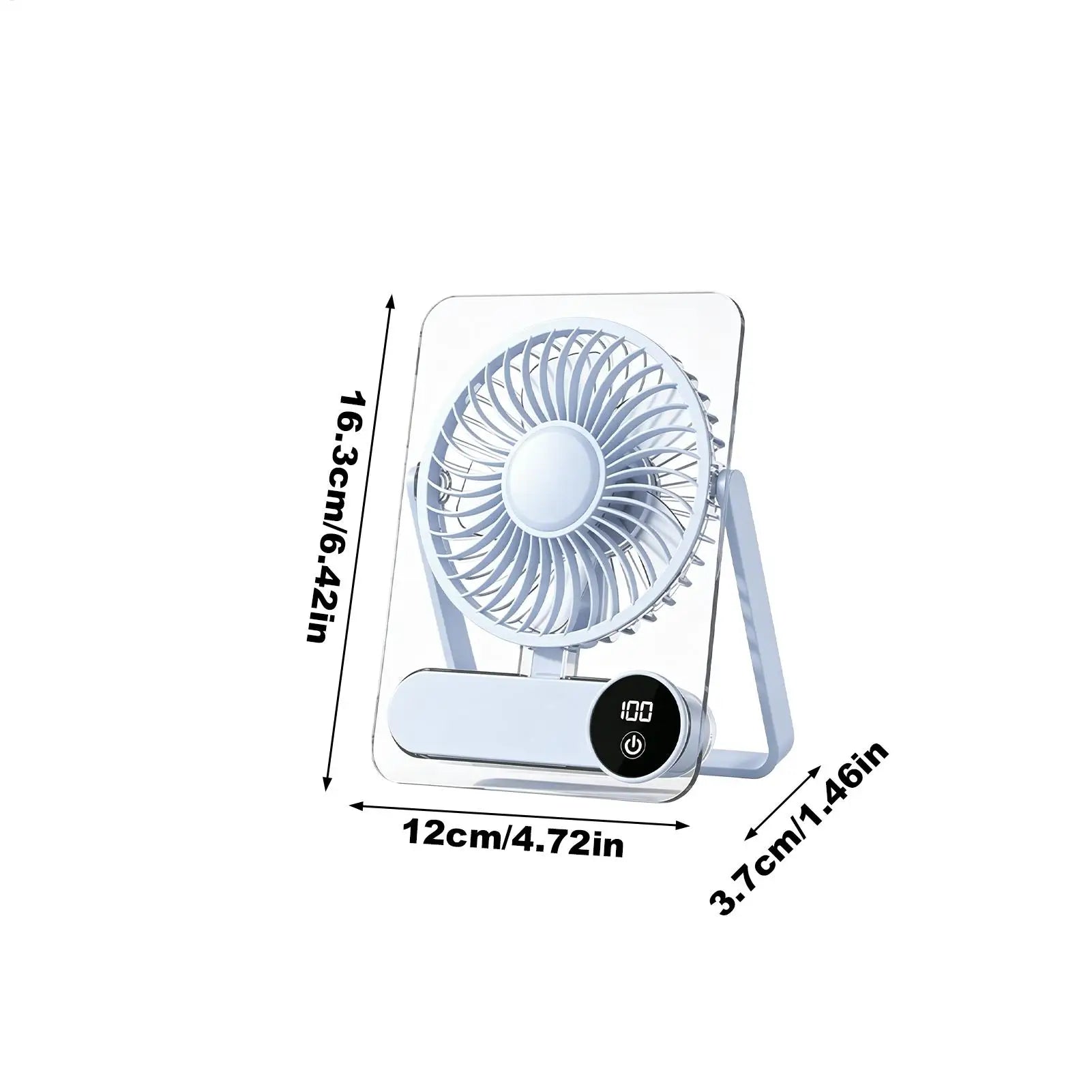 Ultra Quiet Desktop Fan Desk 100 Speed Rechargeable USB Wall