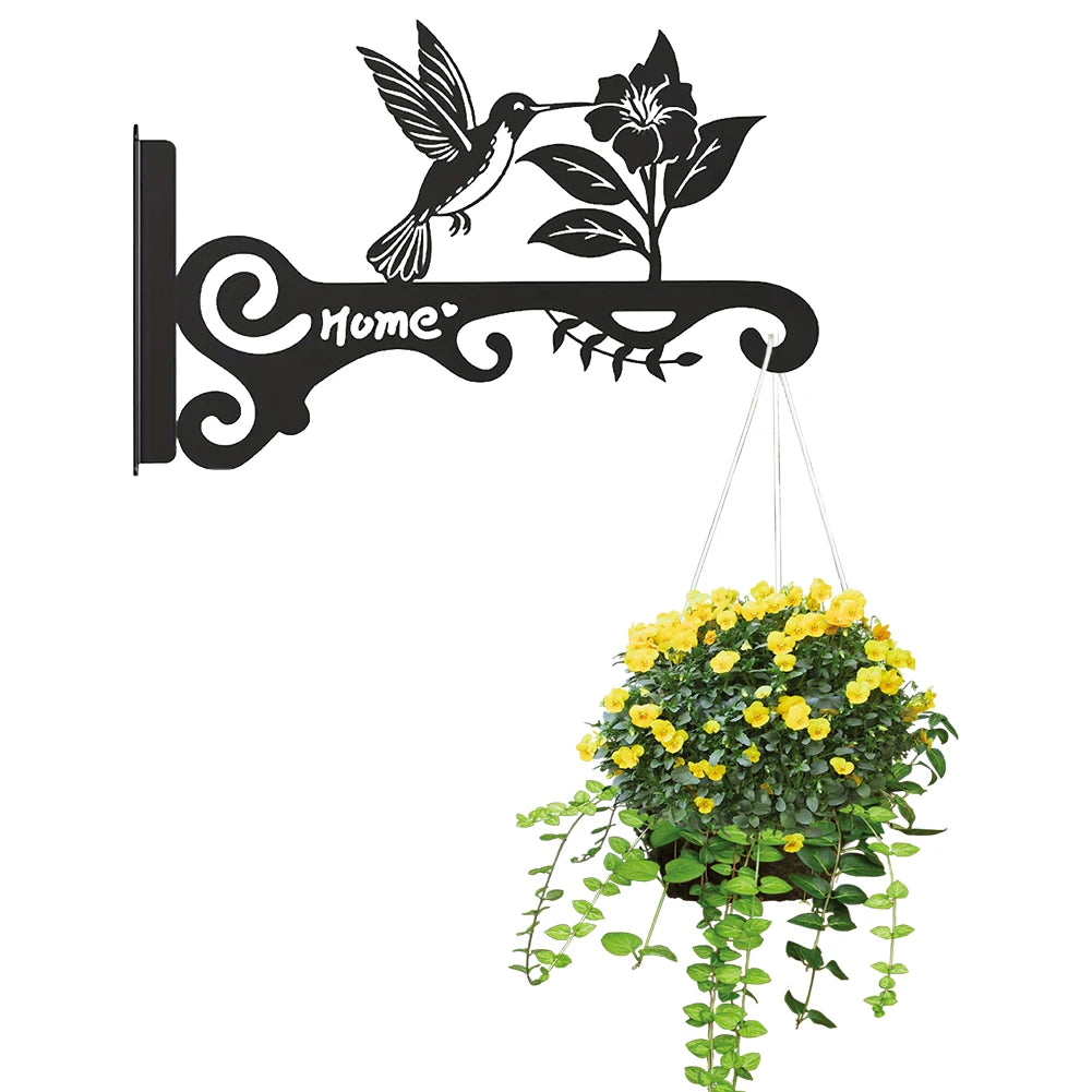 Aesthetic Wall Plant Hanger Bird Design Metal Hanging Bracket Flower