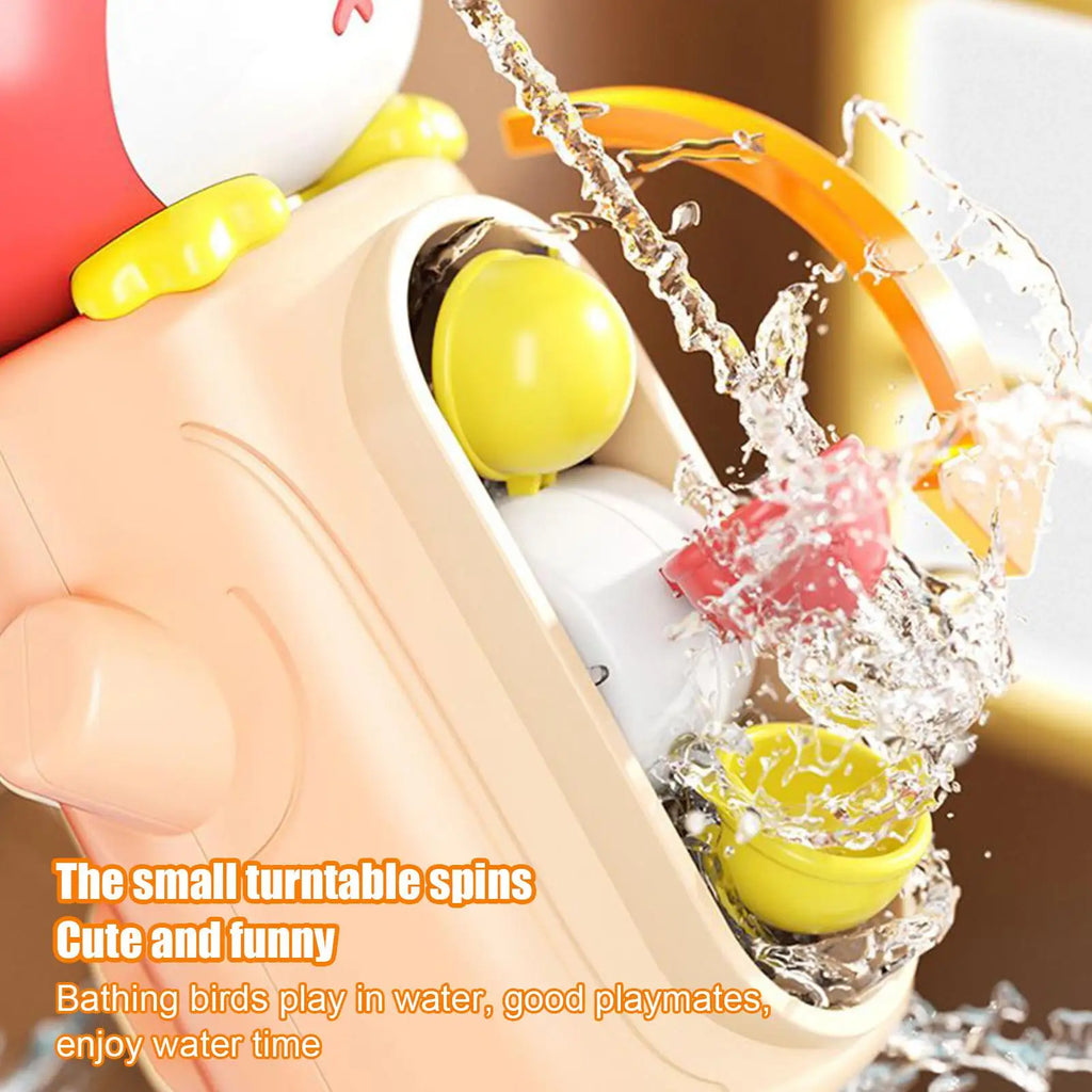 Kids Bath Toys Shower Water Toy With Suction Cup Children Tub Water Rotating Bathing Game for Hotel Apartment Vacation Travel Zpaxo