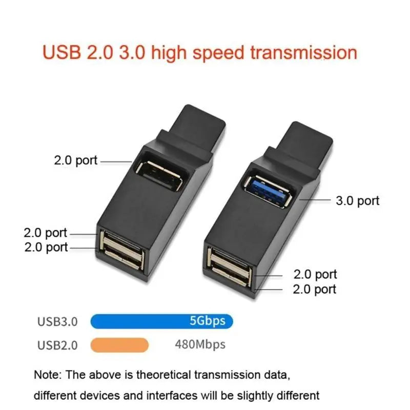 652F Portable USB Adapter Extender 1 3 Ports USB3 0 Splitter Multi Zpaxo