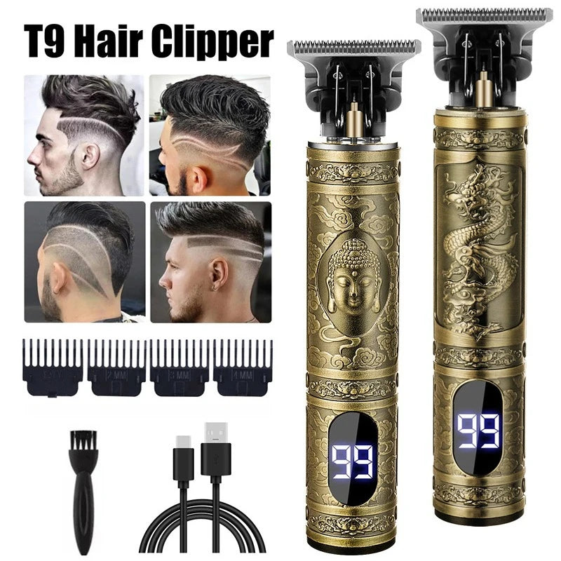 2026 Hot Sale！T9 Cordless Vintage Hair Clipper Electric USB Fast Charging Portable Hair Trimmer Barber Shaver For Mens Zpaxo