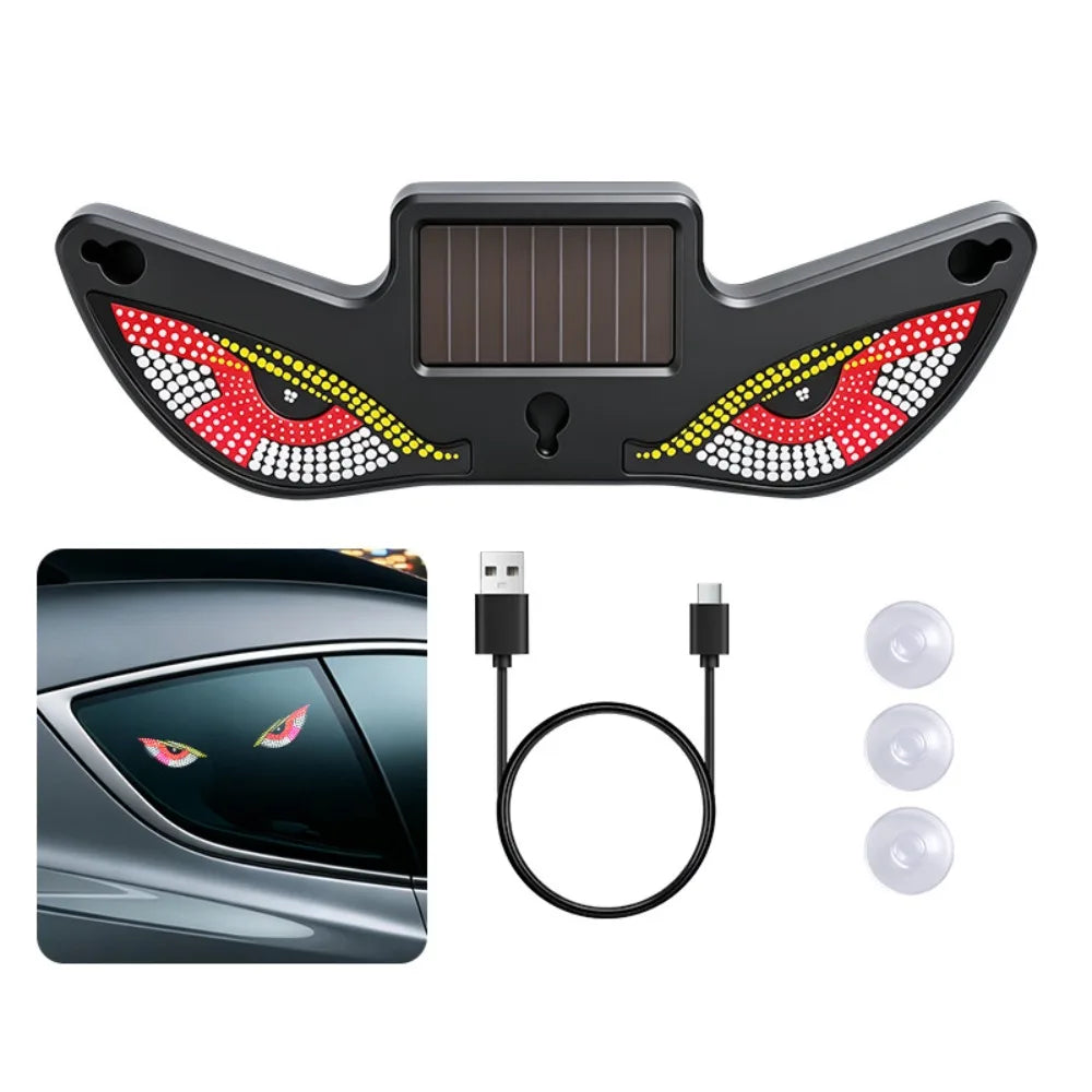 5 Modes Car Demon Eye Light Creative Suction Cup Installation Solar Zpaxo Style A