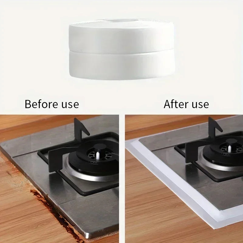PVC Waterproof Sealing Tape Bathroom Toilet Caulk Tapes Kitchen Sink Countertop Mildew Fouling Proof Sealer Self Adhesive Strip Zpaxo