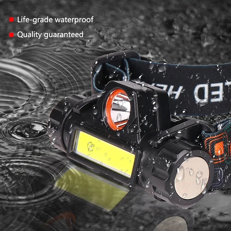 Rechargeable LED Headlamp – XPE COB Dual Light & Tail Magnet Rechargeable Headlamp Zpaxo