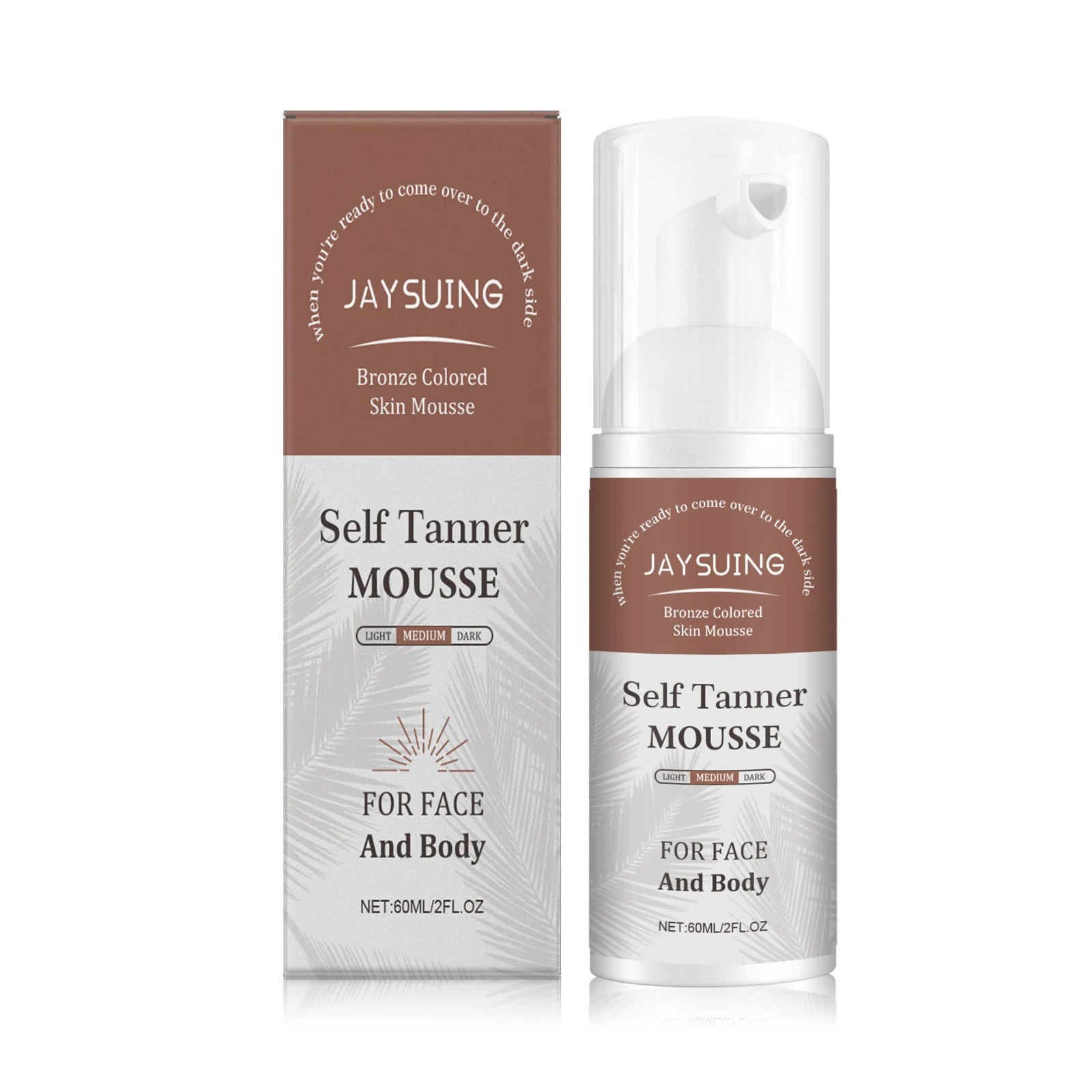 Jaysuing Self Tanner Mousse – Natural Sunless Tanning Foam 60ml Self Tanning Mousse Zpaxo 60ml Boxed