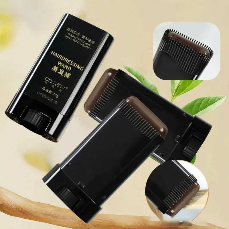 3-Color 2in1 Quick Touch-Up Hair Stick with Comb Beard Color Stick Portable Temporary Quick Coverage Hair Pen Instant Dye Stick Zpaxo