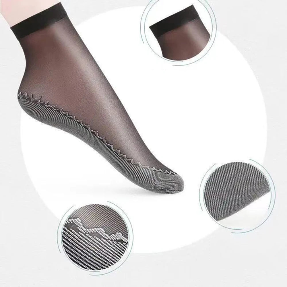 5 10 Pairs Women Socks Soft Non-slip Summer Ultrathin Breathable Sock