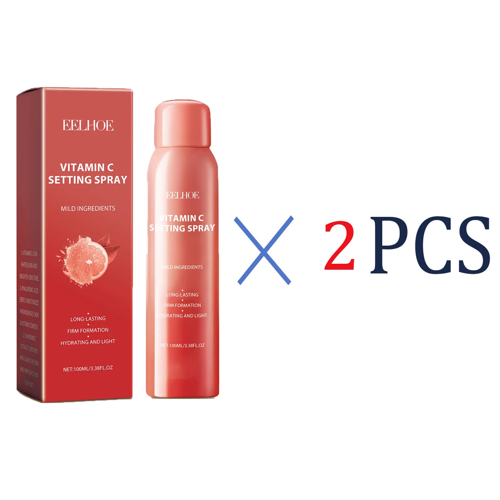 EELHOE Vitamin C Setting Spray Moisturizing Long-Lasting Brightening Light Formula Face Calm Makeup Hyaluronic Acid 100ml Zpaxo 2 Pcs