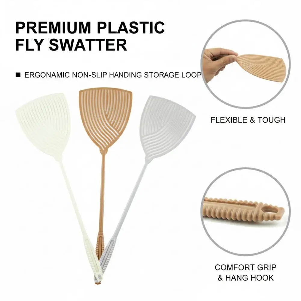Heavy-Duty Plastic Fly Swatter with Long Handle | Indoor & Outdoor Fly Swatter Zpaxo
