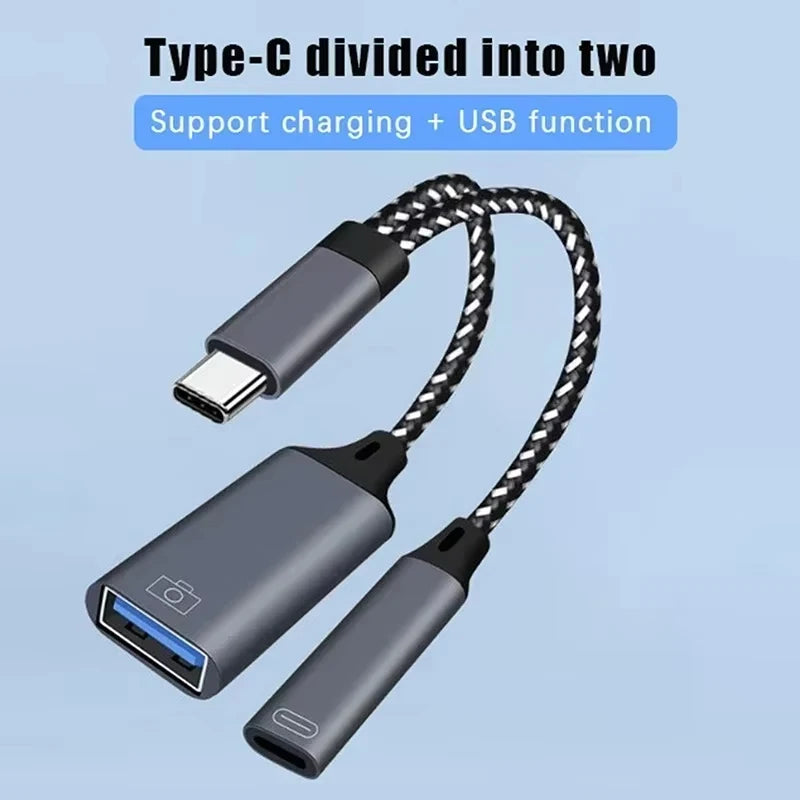 2 in1 C OTG Charging Adapter Cable USB Data Converter PD Charge Port
