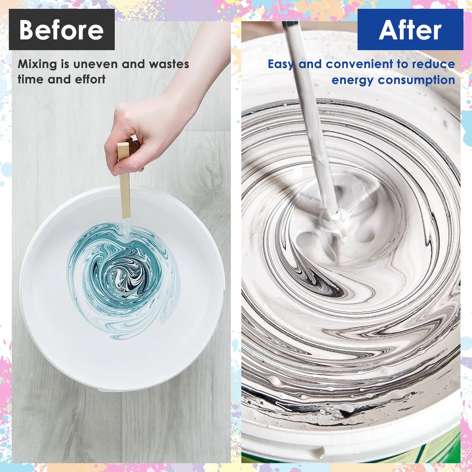 4/6Pcs Mixer Paddle 4-Blade 6.5/8.7 Inch Reusable Powerful Mixer Attachment Reduce Bubbles Quick Mixer Part for Paint 2024 Zpaxo