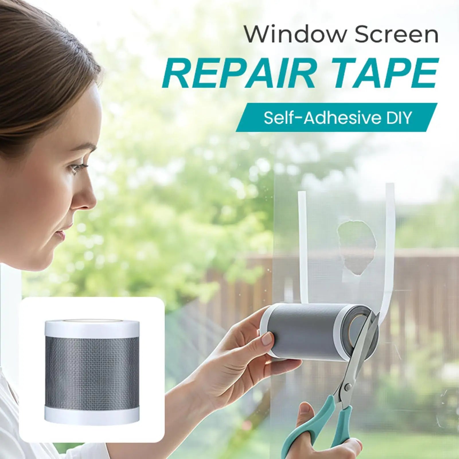 Screen Repair Tape Self Adhesive DIY Cuttable Waterproof Fiberglass