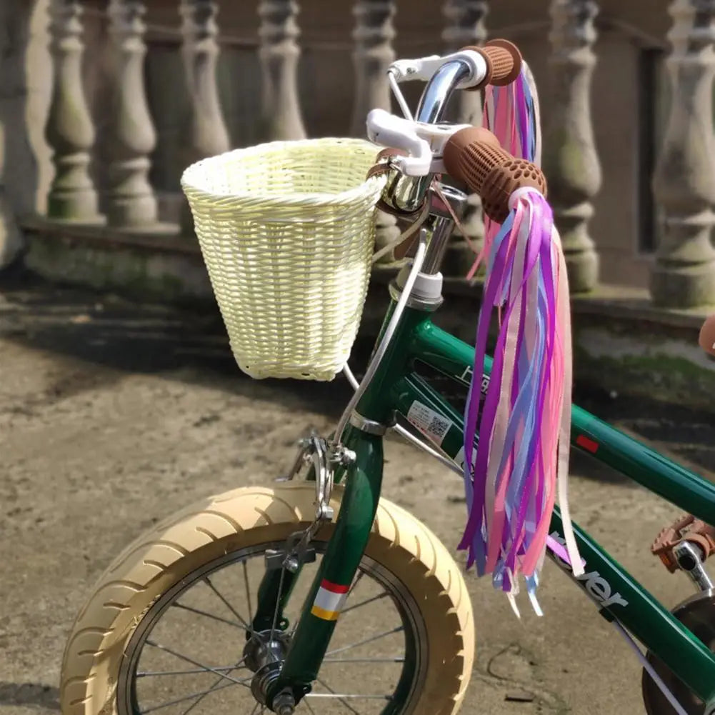 Rainbow Bicycle Basket+bell+tassel+stickers Kid Front Handlebar